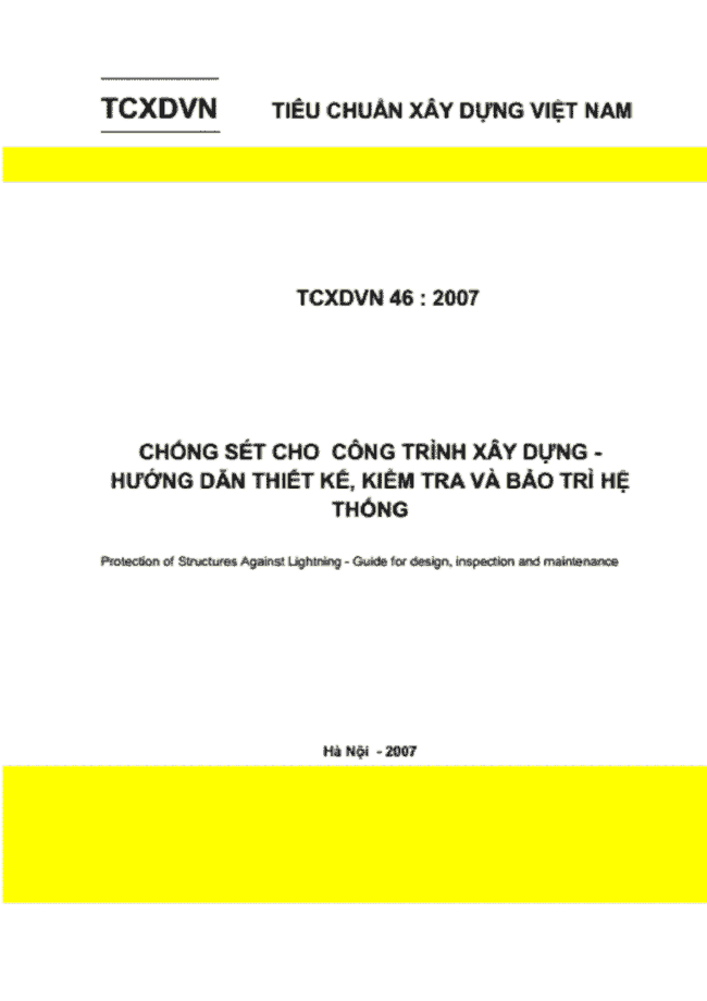 Tiêu chuẩn chống sét trong xây dựng TCXDVN 46:2007