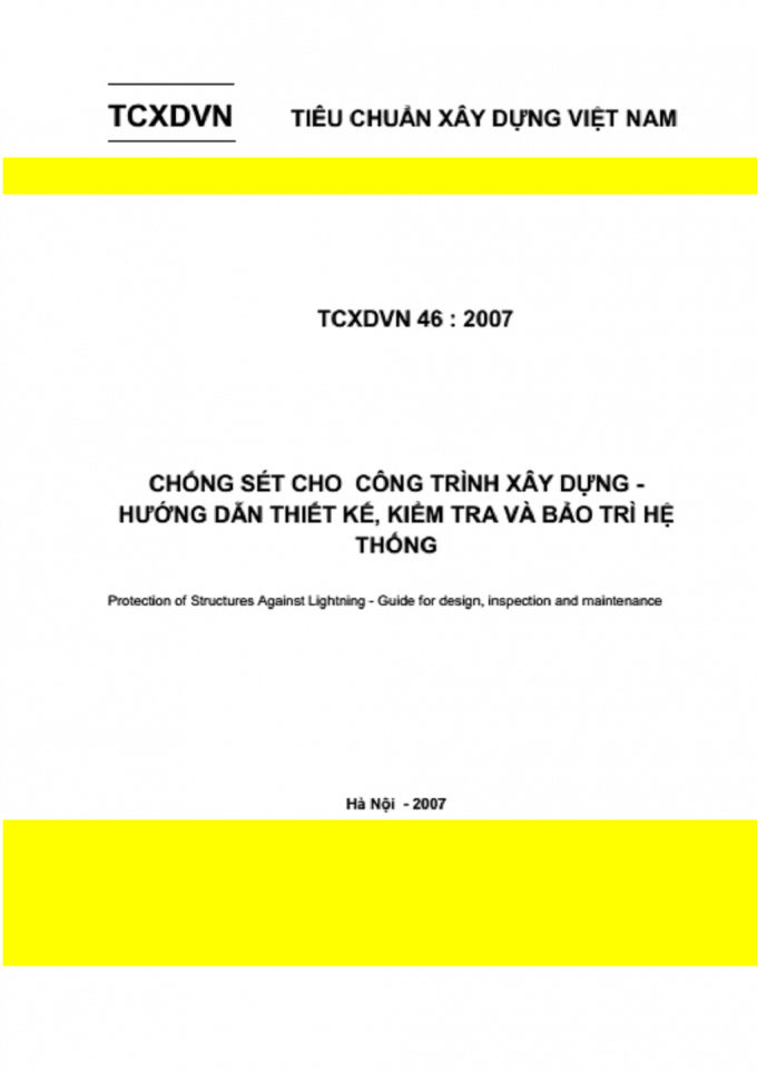 Tiêu chuẩn chống sét trong xây dựng TCXDVN 46:2007