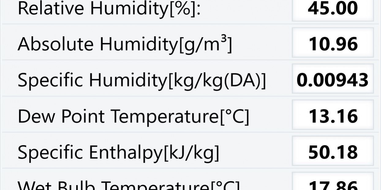 Air Calc - Phần mềm tính toán giá trị trạng thái không khí